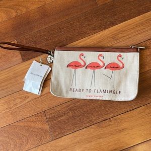 NWT Tommy Bahama clutch wristlet with flamingos